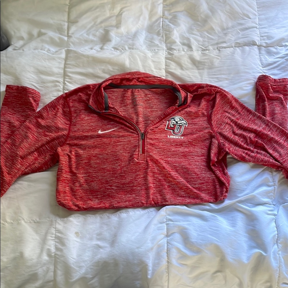 Nike Red Zippered Crop Jersey